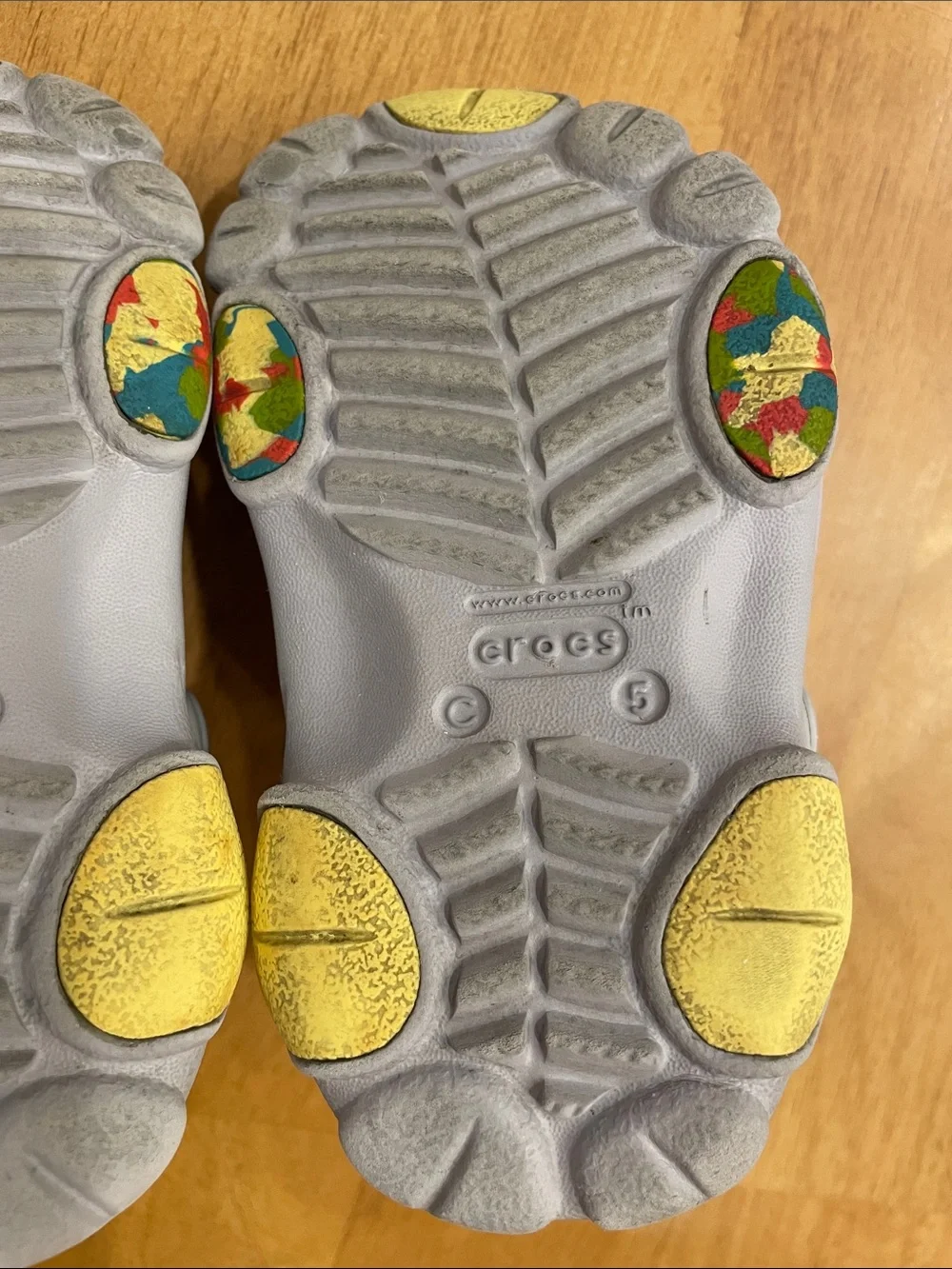 CROCS All Terrain Clogs C5 Grey Toddler Baby Shoes Adjustable Heel Straps